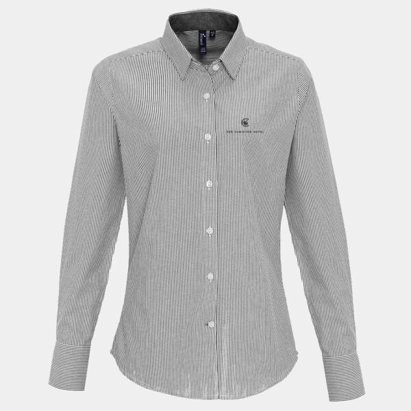 PR338 Premier Ladies Long Sleeve Striped Shirt Thumbnail